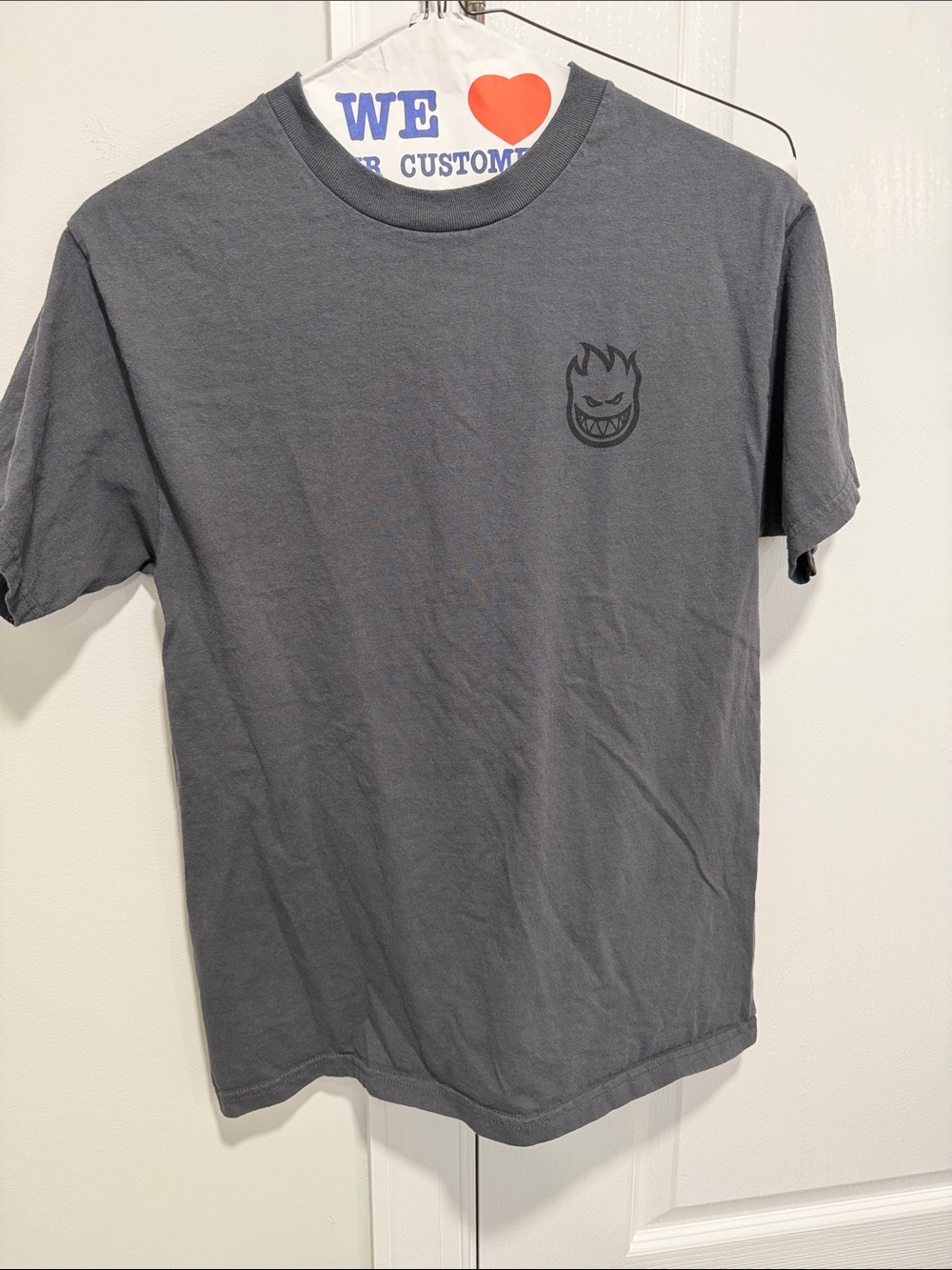Spitfire Charcoal Small Flame Logo Tee - Short Sleeve